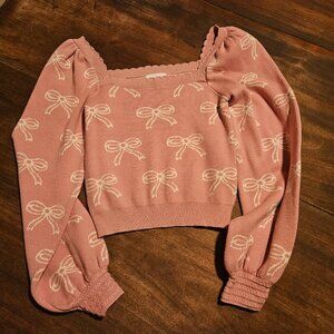 Willow & Wind beautiful pink bow sweater